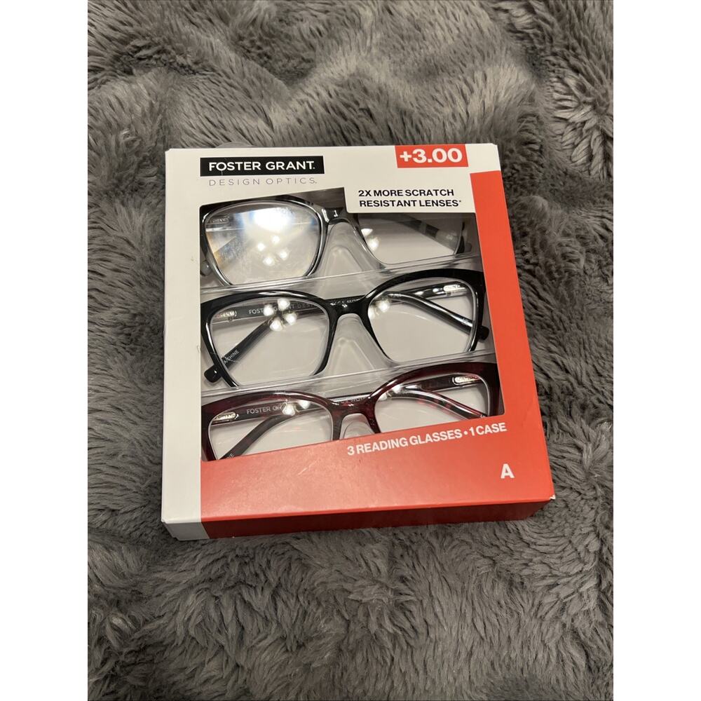 Design Optics by Foster Grant Fashion Cateye Reading Glasses 3 Pk +3.00